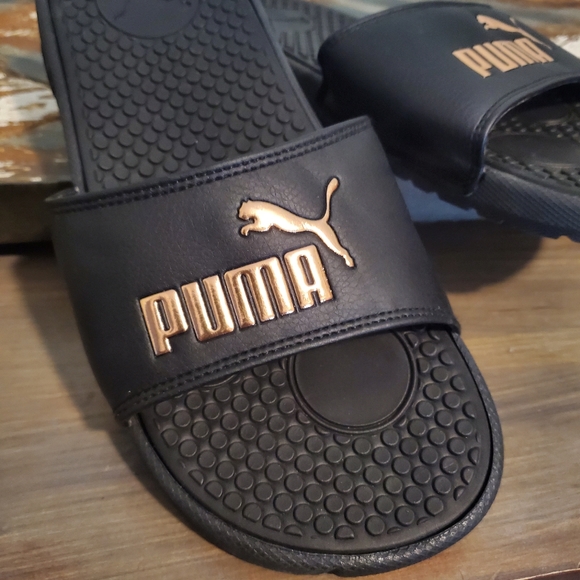 NWOT Puma Cushion Slides Black Rose Gold US 8 Men's 6 - Picture 6 of 6